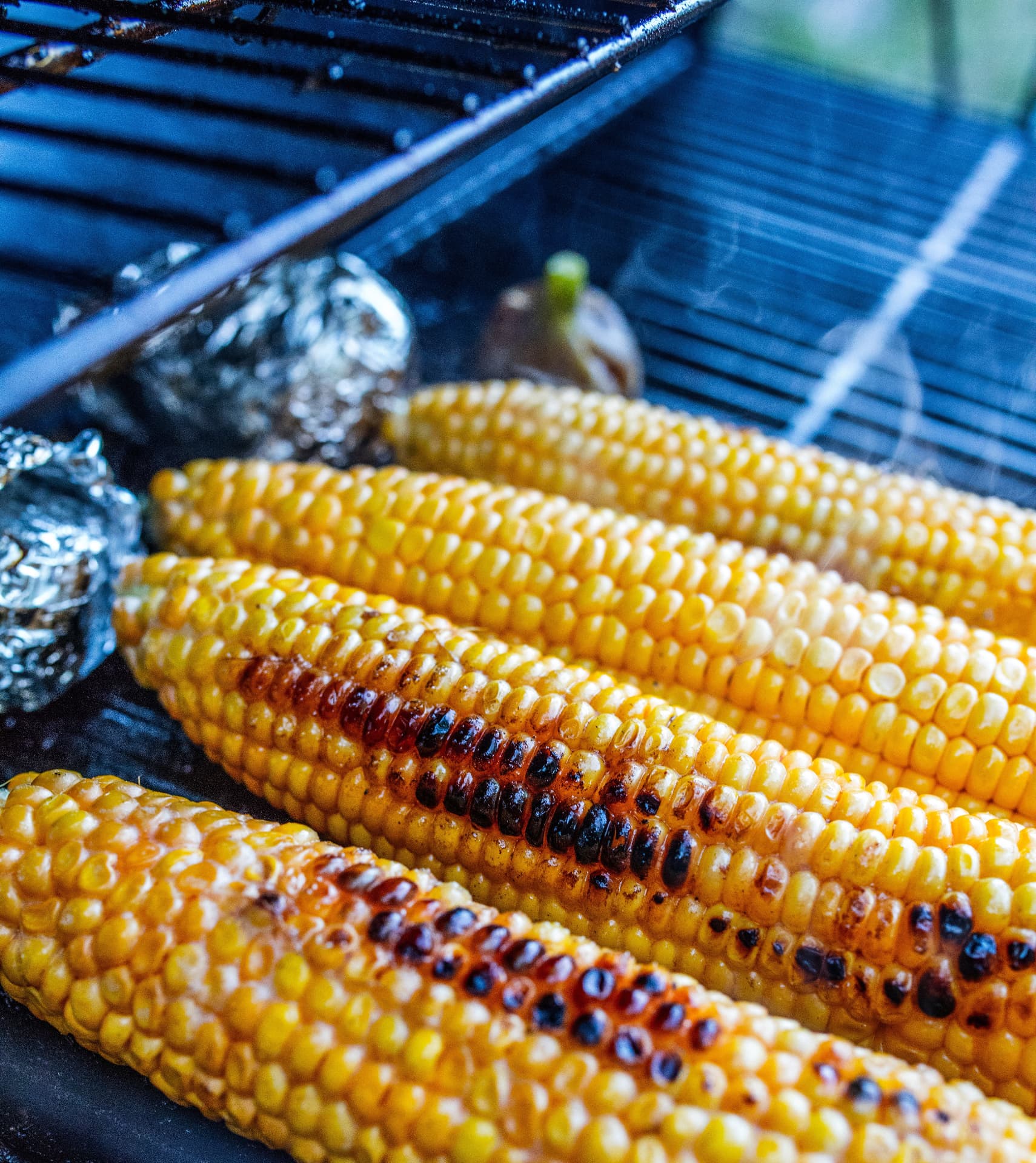 Maiskolber på grillen