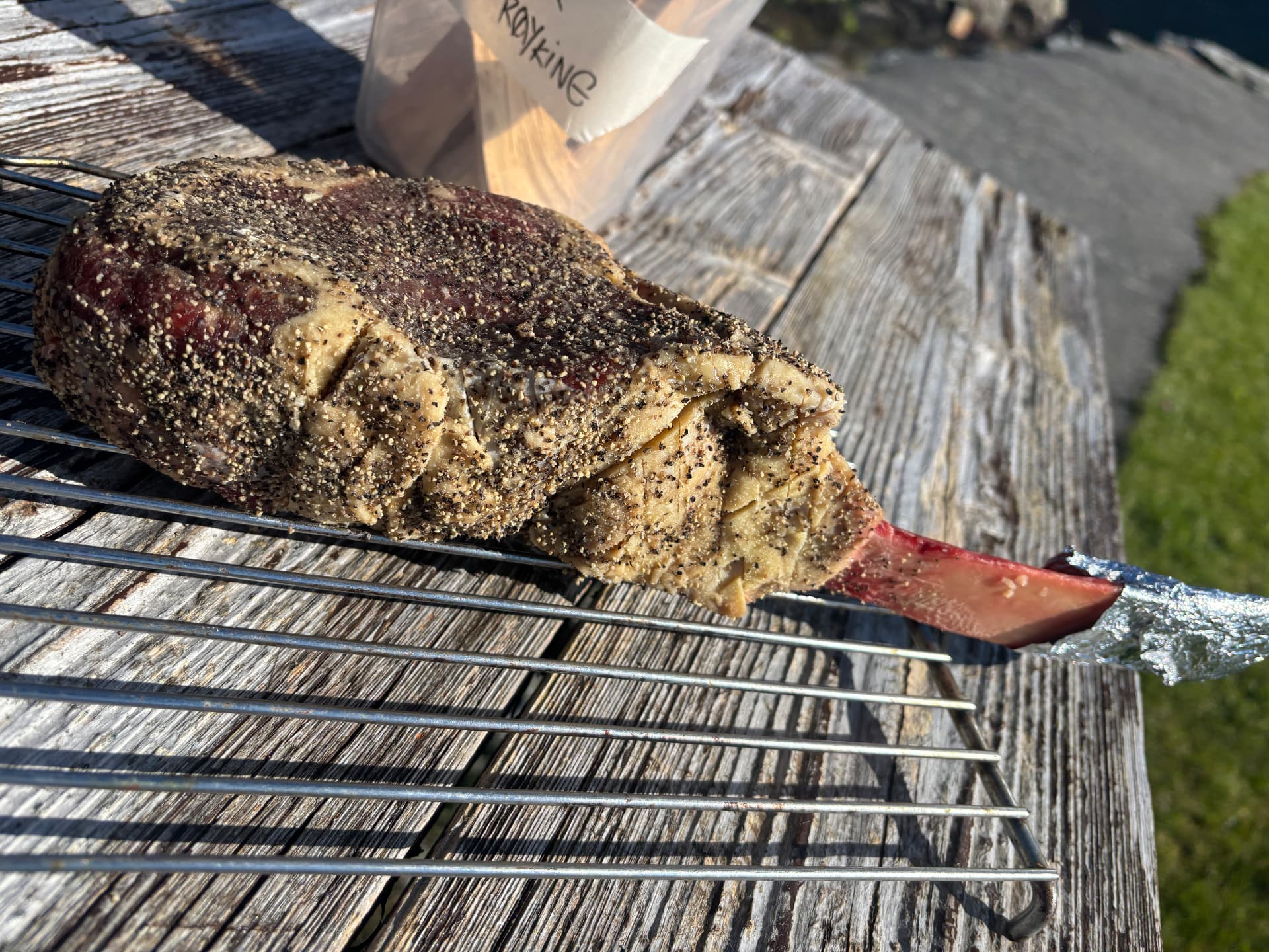 Tomahawk klar for grilling